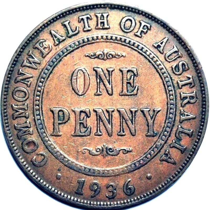 1936 Australian Penny, 'Very Fine'