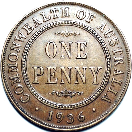 1936 Australian Penny, 'good Extremely Fine' - Click Image to Close
