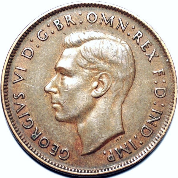 1938 Australian Penny, 'about Very Fine' - Click Image to Close