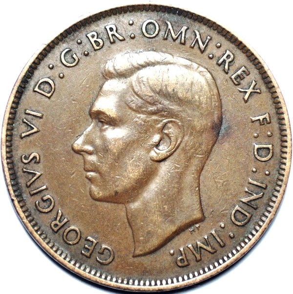 1938 Australian Penny, 'Very Fine' - Click Image to Close