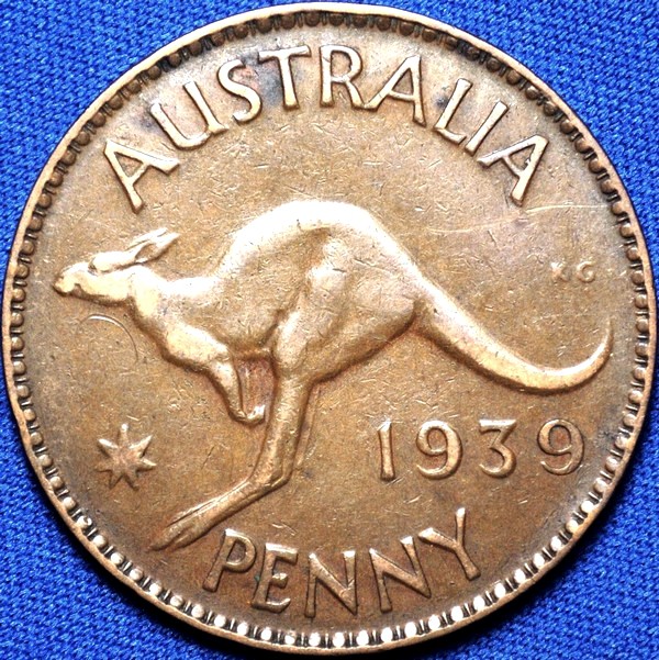 1939 Australian Penny, 'about Very Fine' - Click Image to Close