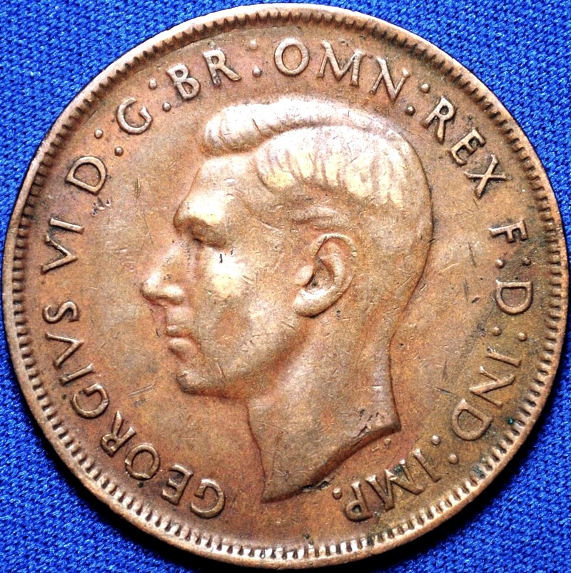 1942 Y. Australian Penny, 'Very Fine' - Click Image to Close
