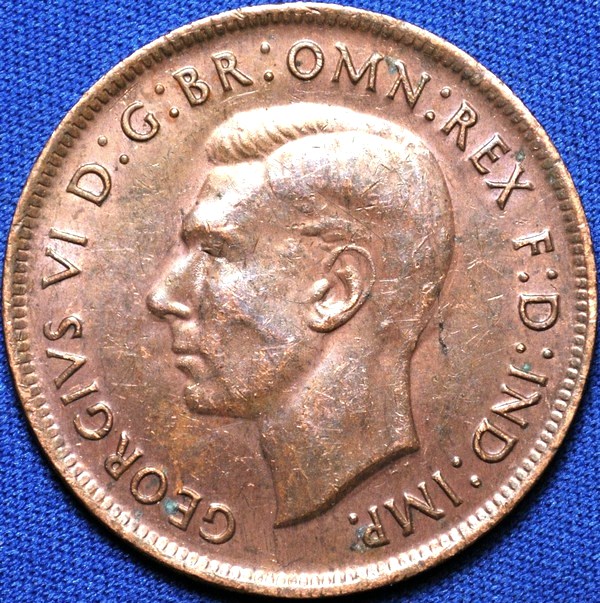 1943 (m) Australian Penny, 'Very Fine' - Click Image to Close