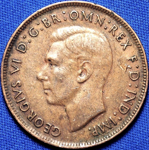 1943 (m) Australian Penny, 'about Very Fine'