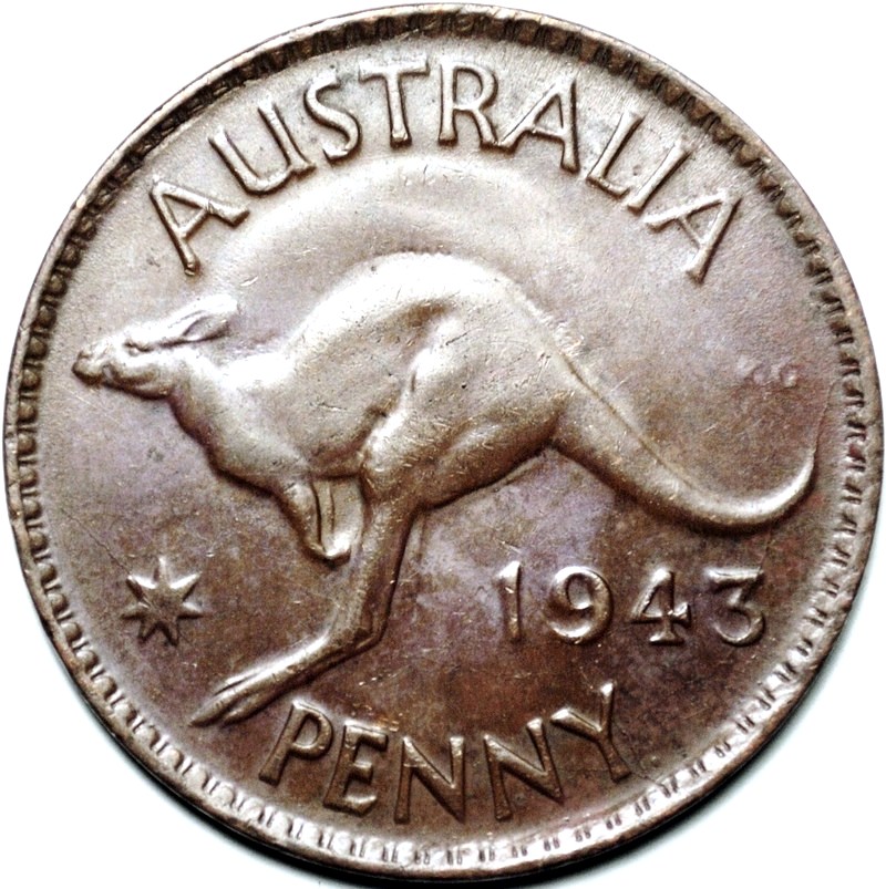 1943 Y. Australian Penny, 'good Very Fine' - Click Image to Close