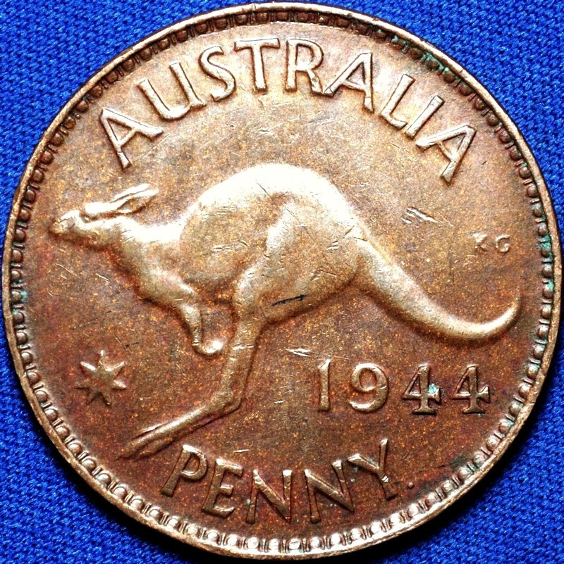 1944 Y. Australian Penny, 'good Very Fine' - Click Image to Close