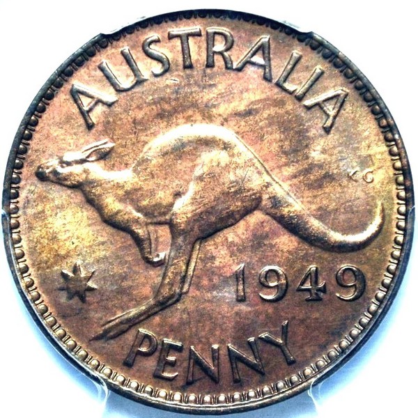 1949 Australian Penny, PCGS MS64BN 'Uncirculated'