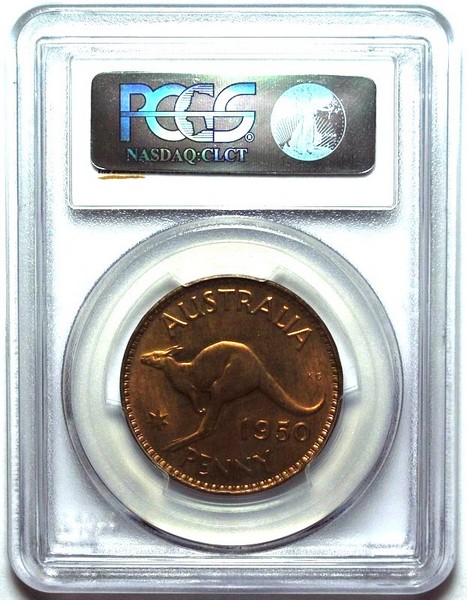 1950 (m) Australian Penny, PCGS MS64RB 'Uncirculated' - Click Image to Close
