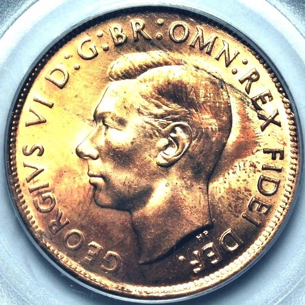 1952 (m) Australian Penny, PCGS MS63RD 'Uncirculated'