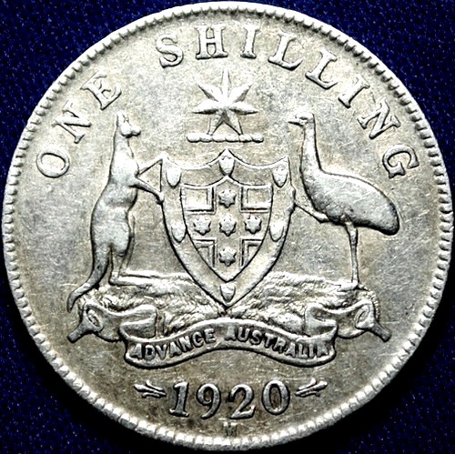 1920 Australian Shilling, 'Very Fine' - Click Image to Close