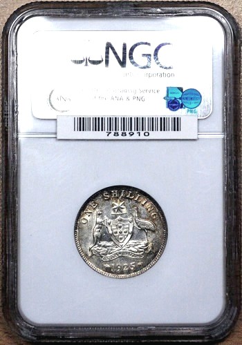 1925 Australian Shilling, NGC AU58 'about Uncirculated' - Click Image to Close