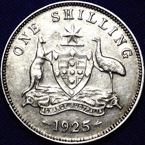 1925 Australian Shilling, 'gVF / EF'