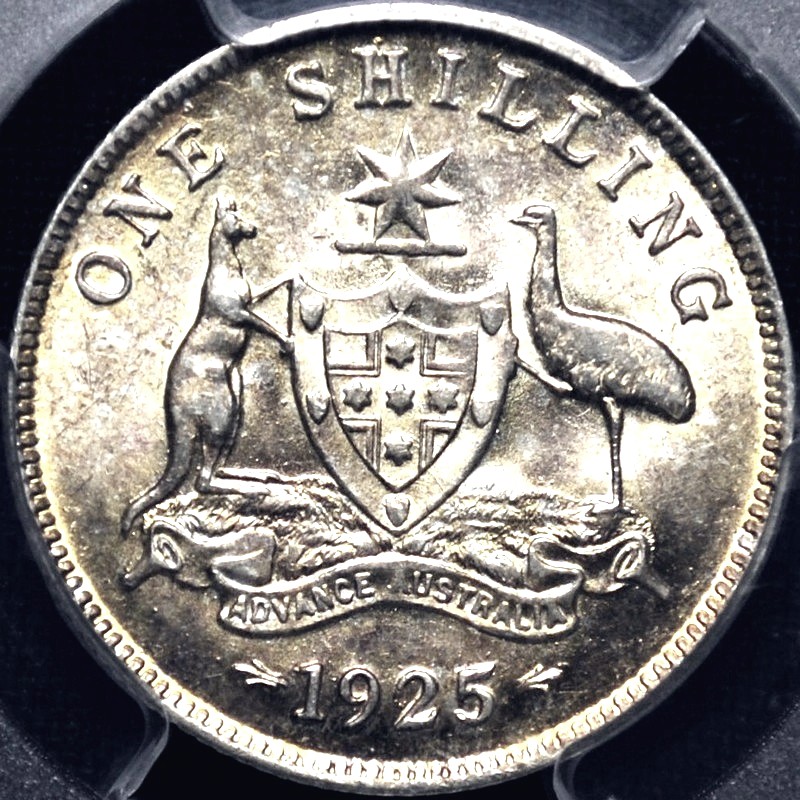 1925 Australian Shilling, PCGS AU58 'about Uncirculated'