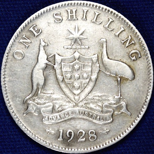 1928 Australian Shilling, 'good Fine' - Click Image to Close