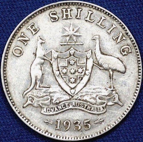 1935 Australian Shilling, 'Very Fine'