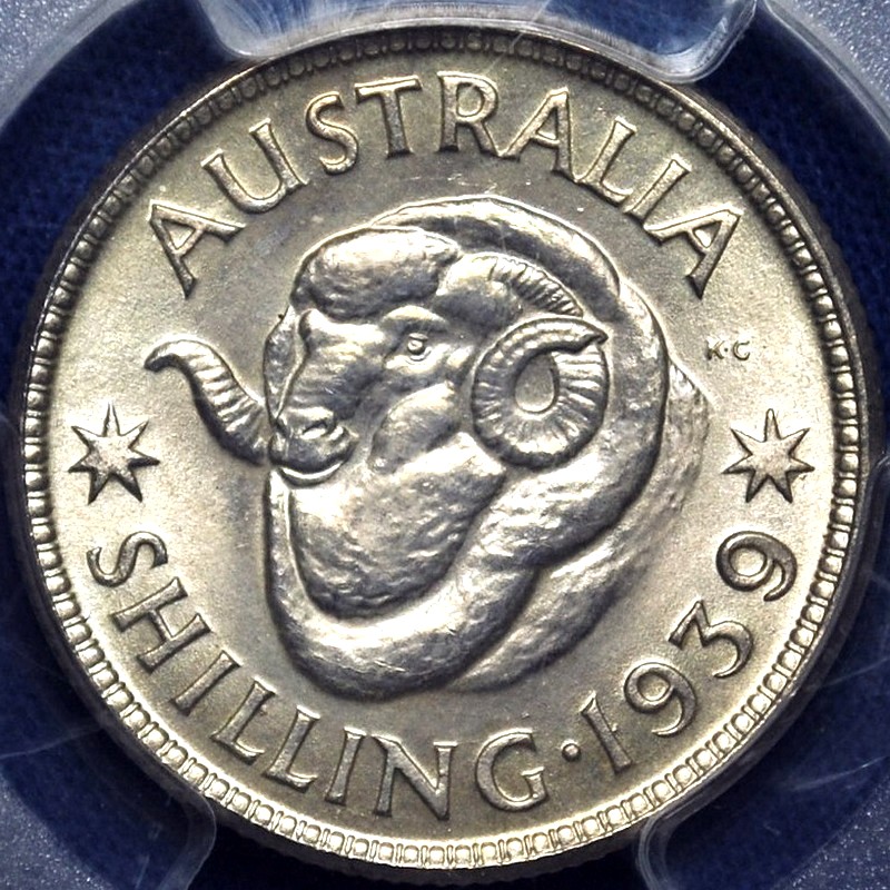 1939 Australian Shilling, PCGS MS64 'Uncirculated' - Click Image to Close