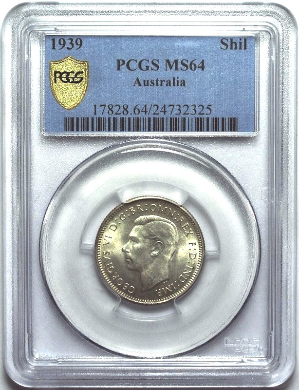 1939 Australian Shilling, PCGS MS64 'Uncirculated' - Click Image to Close