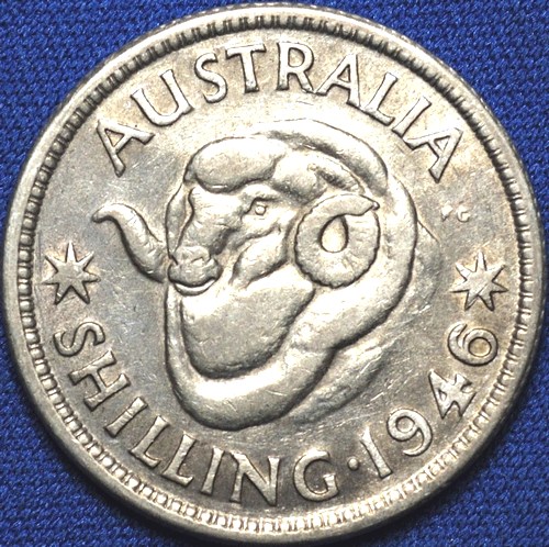 1946 (m) Australian Shilling, 'average circulated' - Click Image to Close