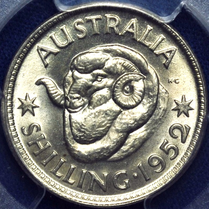 1952 Australian Shilling, PCGS MS63 'Uncirculated'
