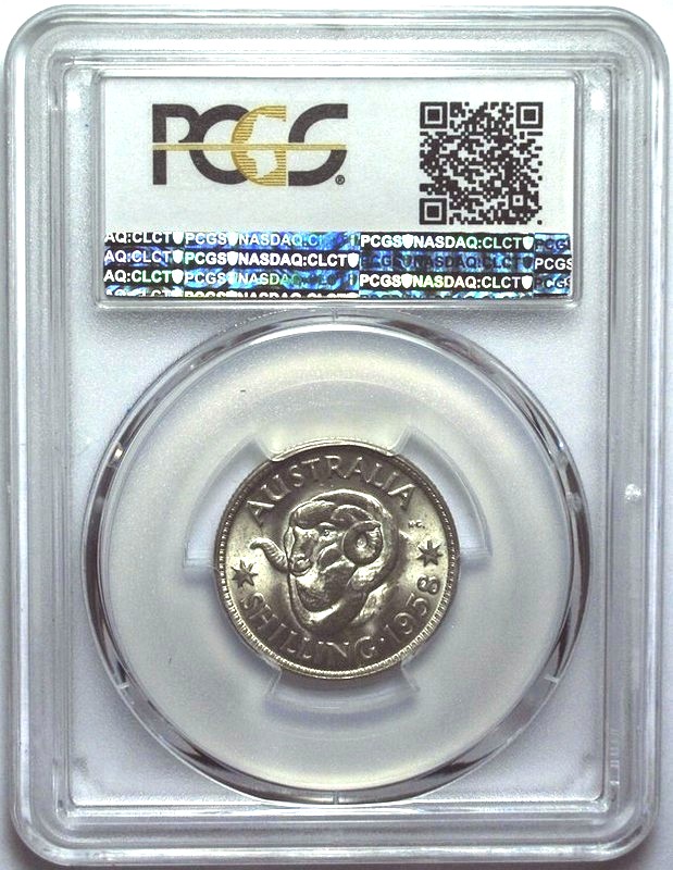 1958 Australian Shilling, PCGS MS64 'Uncirculated' - Click Image to Close