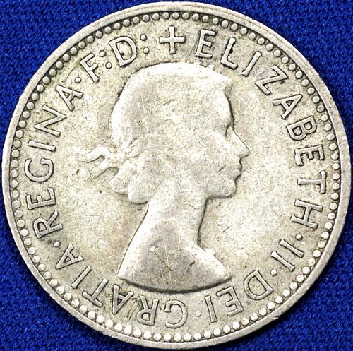1959 Australian Shilling, 'average circulated'