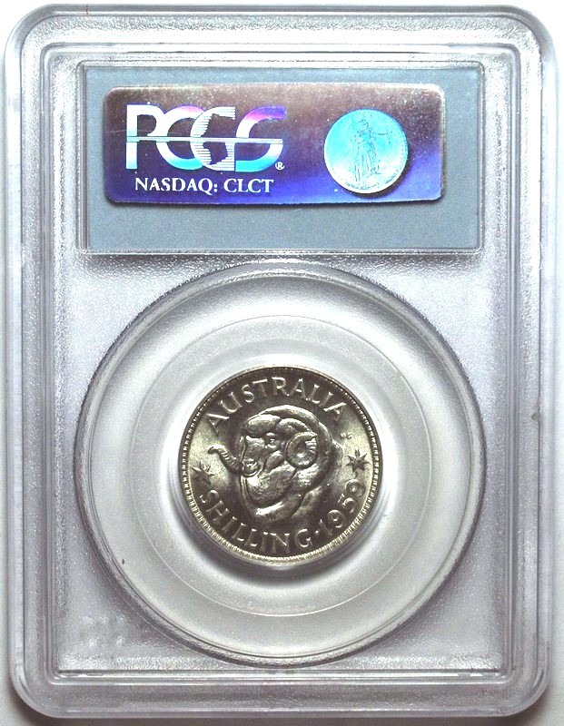 1959 Australian Shilling, PCGS MS61 'Uncirculated' - Click Image to Close