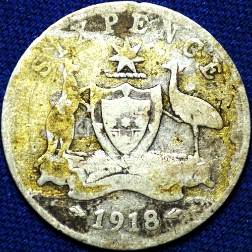 1918 Australian Sixpence, 'Good'