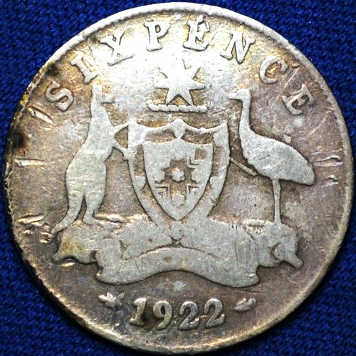 1922 Australian Sixpence, 'gap filler' - Click Image to Close