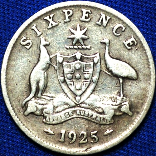 1925 Australian Sixpence, 'Very Good / good Fine' - Click Image to Close