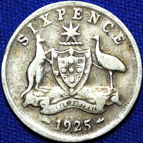 1925 Australian Sixpence, 'VG / aF', detractors