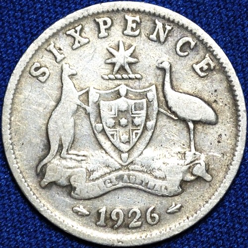 1926 Australian Sixpence, 'Very Good' - Click Image to Close