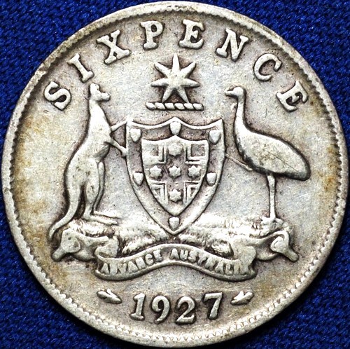 1927 Australian Sixpence, 'Very Good / Fine' - Click Image to Close