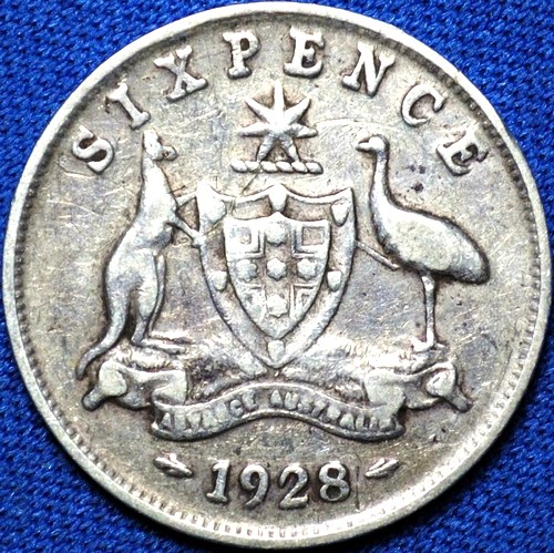 1928 Australian Sixpence, 'gVG / gF' - Click Image to Close