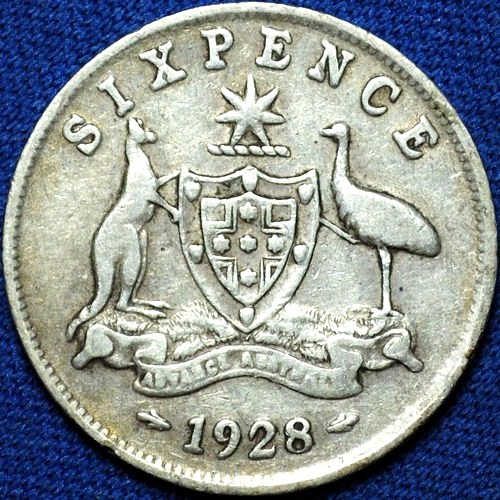 1928 Australian Sixpence, 'Very Good / Fine'