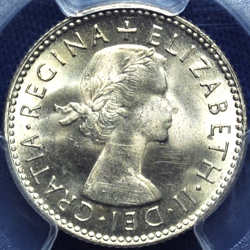 1953 Australian Sixpence, PCGS MS63 'Uncirculated' - Click Image to Close