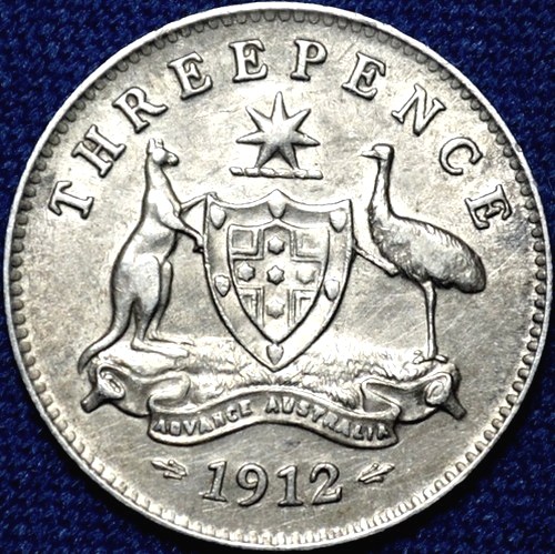 1912 Australian Threepence, 'gVF / aEF' - Click Image to Close