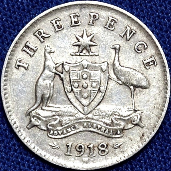 1918 Australian Threepence, 'good Very Fine' - Click Image to Close