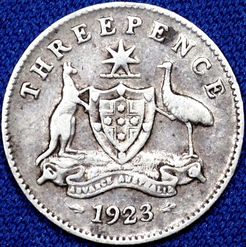 1923 Australian Threepence, 'good Very Good / Fine' - Click Image to Close