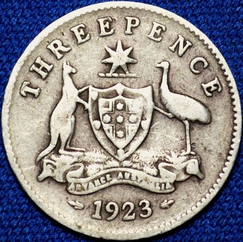 1923 Australian Threepence, 'Very Good / good Very Good' - Click Image to Close