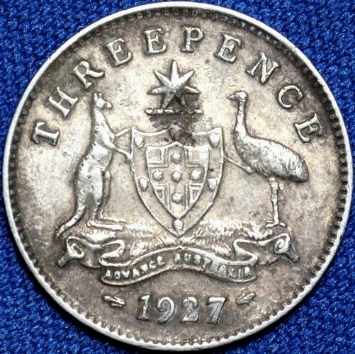 1927 Australian Threepence, 'good Very Fine', detractors - Click Image to Close
