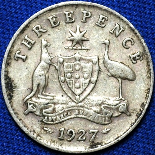 1927 Australian Threepence, 'Fine' - Click Image to Close
