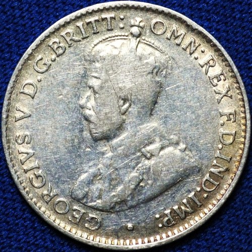 1927 Australian Threepence, 'aF / VF', cleaned - Click Image to Close