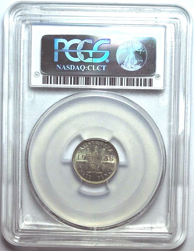 1938 Australian Threepence, PCGS MS64 'Uncirculated' - Click Image to Close
