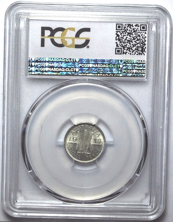 1938 Australian Threepence, PCGS MS63 'Uncirculated' - Click Image to Close