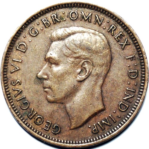 1938 Australian Halfpenny, 'average circulated' - Click Image to Close