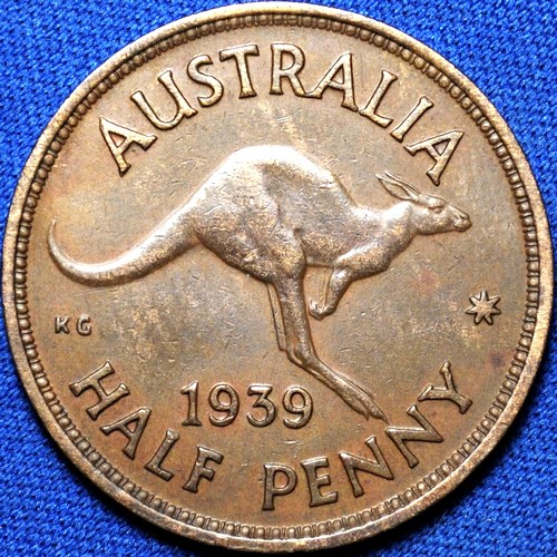 1939 roo Australian Halfpenny, 'Very Fine' - Click Image to Close
