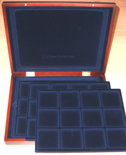 Coin Presentation Case, 3 trays for coins up to 66mm