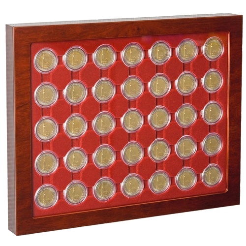 Coin showcase to suit CAPS32 - CAPS32.5 encapsulated coins