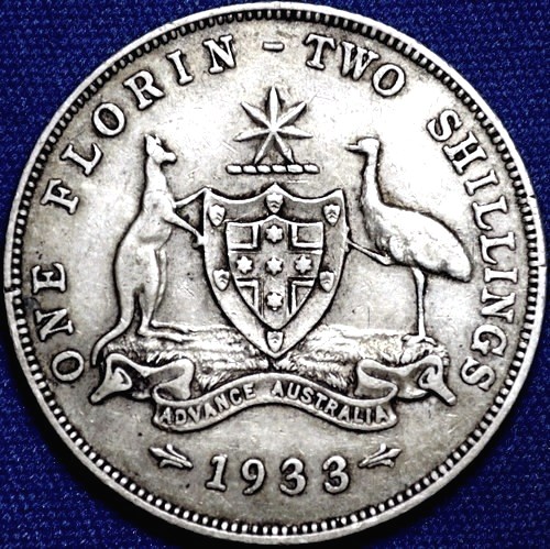 1933 Australian Florin, 'Fine / Very Fine'