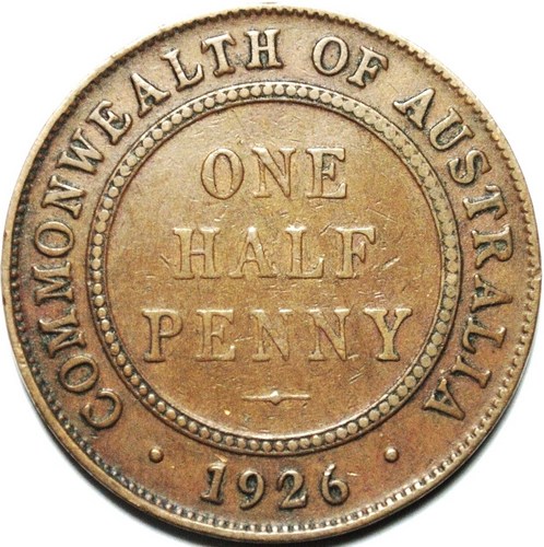 1926 Australian Halfpenny, 'average circulated'